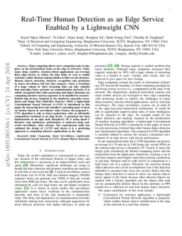 Real-Time Human Detection as an Edge Service Enabled by a Lightweight
  CNN