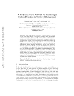 A Feedback Neural Network for Small Target Motion Detection in Cluttered
  Backgrounds