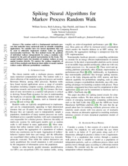 Spiking Neural Algorithms for Markov Process Random Walk
