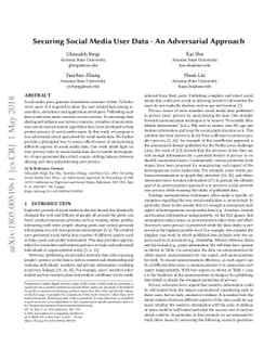 Securing Social Media User Data - An Adversarial Approach
