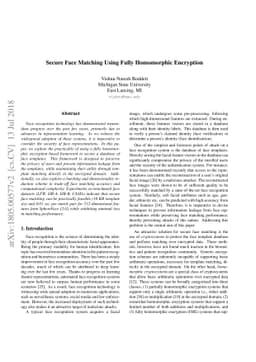 Secure Face Matching Using Fully Homomorphic Encryption