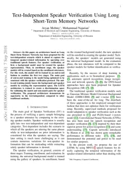 Text-Independent Speaker Verification Using Long Short-Term Memory
  Networks