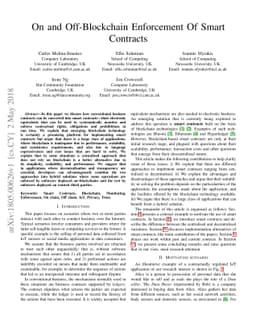 On and Off-Blockchain Enforcement Of Smart Contracts
