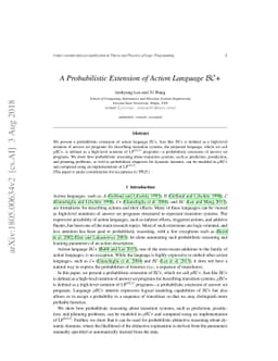 A Probabilistic Extension of Action Language BC+