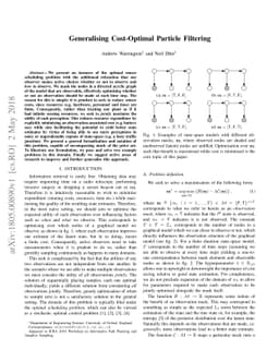 Generalising Cost-Optimal Particle Filtering