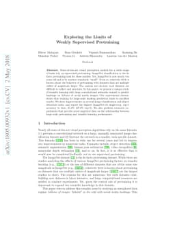 Exploring the Limits of Weakly Supervised Pretraining