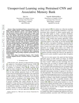 Unsupervised Learning using Pretrained CNN and Associative Memory Bank