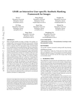 USAR: an Interactive User-specific Aesthetic Ranking Framework for
  Images