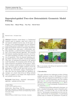 Superpixel-guided Two-view Deterministic Geometric Model Fitting