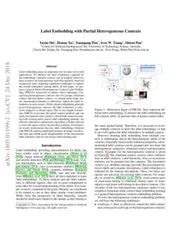 Label Embedding with Partial Heterogeneous Contexts