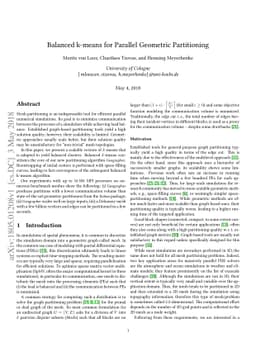 Balanced k-means for Parallel Geometric Partitioning