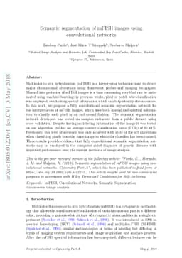 Semantic segmentation of mFISH images using convolutional networks