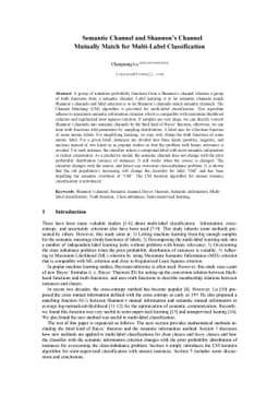 Semantic Channel and Shannon's Channel Mutually Match for Multi-Label
  Classification