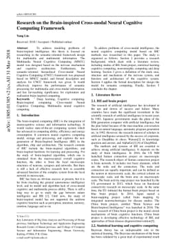 Research on the Brain-inspired Cross-modal Neural Cognitive Computing
  Framework
