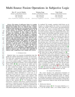 Multi-Source Fusion Operations in Subjective Logic