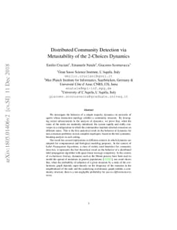 Distributed Community Detection via Metastability of the 2-Choices
  Dynamics