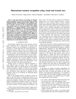 Dimensional emotion recognition using visual and textual cues
