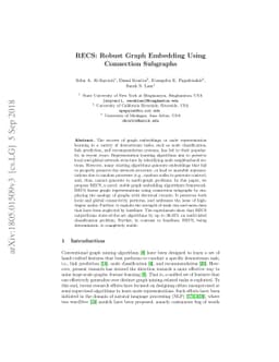 RECS: Robust Graph Embedding Using Connection Subgraphs