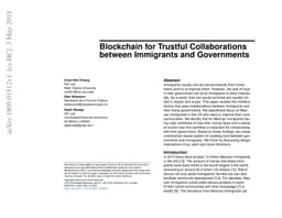 Blockchain for Trustful Collaborations between Immigrants and
  Governments