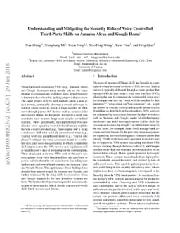 Understanding and Mitigating the Security Risks of Voice-Controlled
  Third-Party Skills on Amazon Alexa and Google Home