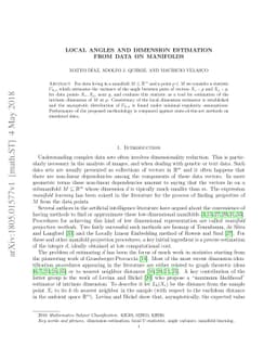 Local angles and dimension estimation from data on manifolds