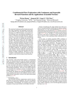 Combinatorial Pure Exploration with Continuous and Separable Reward
  Functions and Its Applications (Extended Version)