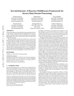 SecureStreams: A Reactive Middleware Framework for Secure Data Stream
  Processing