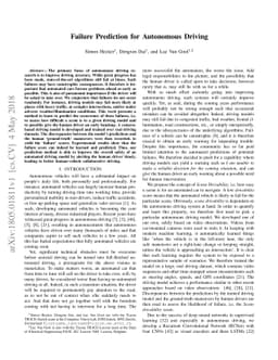 Failure Prediction for Autonomous Driving