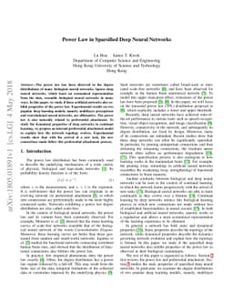 Power Law in Sparsified Deep Neural Networks