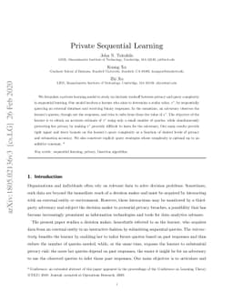 Private Sequential Learning