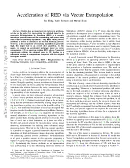 Acceleration of RED via Vector Extrapolation