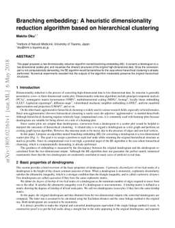 Branching embedding: A heuristic dimensionality reduction algorithm
  based on hierarchical clustering