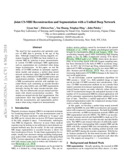Joint CS-MRI Reconstruction and Segmentation with a Unified Deep Network