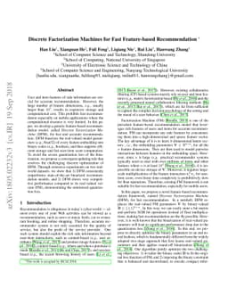 Discrete Factorization Machines for Fast Feature-based Recommendation