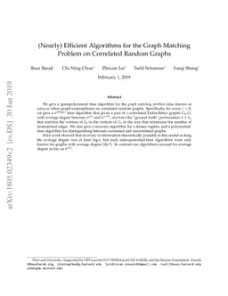 (Nearly) Efficient Algorithms for the Graph Matching Problem on
  Correlated Random Graphs