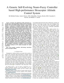 A Generic Self-Evolving Neuro-Fuzzy Controller based High-performance
  Hexacopter Altitude Control System