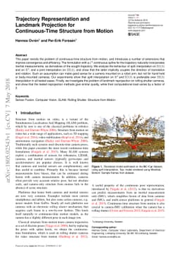 Trajectory Representation and Landmark Projection for Continuous-Time
  Structure from Motion