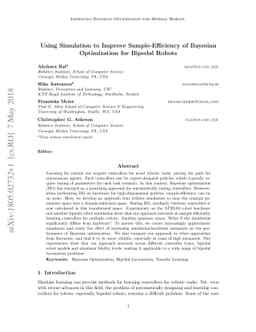 Using Simulation to Improve Sample-Efficiency of Bayesian Optimization
  for Bipedal Robots