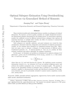 Optimal Subspace Estimation Using Overidentifying Vectors via
  Generalized Method of Moments