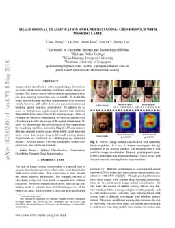 Image Ordinal Classification and Understanding: Grid Dropout with
  Masking Label