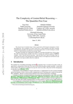 The Complexity of Limited Belief Reasoning -- The Quantifier-Free Case