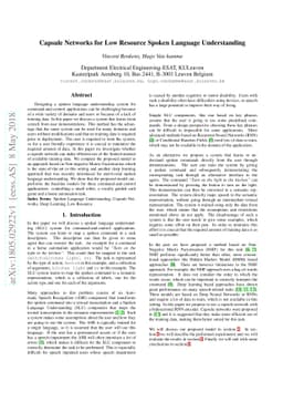 Capsule Networks for Low Resource Spoken Language Understanding