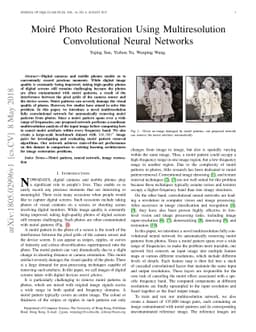 Moiré Photo Restoration Using Multiresolution Convolutional Neural
  Networks