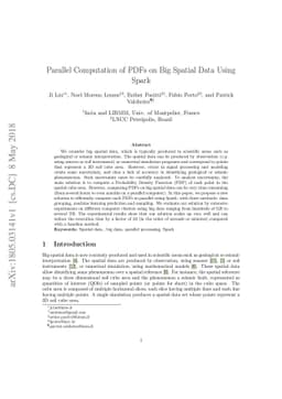 Parallel Computation of PDFs on Big Spatial Data Using Spark