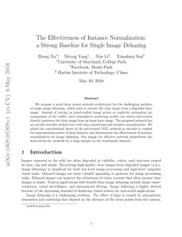 The Effectiveness of Instance Normalization: a Strong Baseline for
  Single Image Dehazing