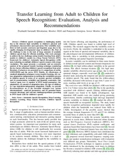 Transfer Learning from Adult to Children for Speech Recognition:
  Evaluation, Analysis and Recommendations