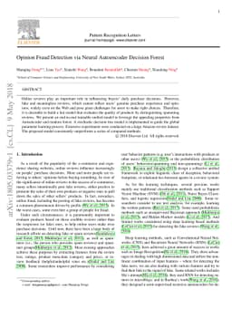Opinion Fraud Detection via Neural Autoencoder Decision Forest