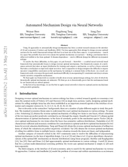 Automated Mechanism Design via Neural Networks