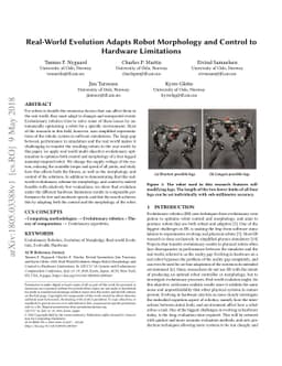Real-World Evolution Adapts Robot Morphology and Control to Hardware
  Limitations
