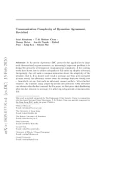 Communication Complexity of Byzantine Agreement, Revisited